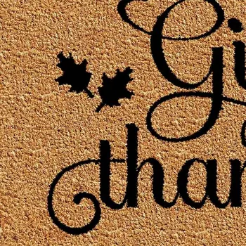 17" X 29" Black And Natural Coir Give Thanks Outdoor Door Mat
