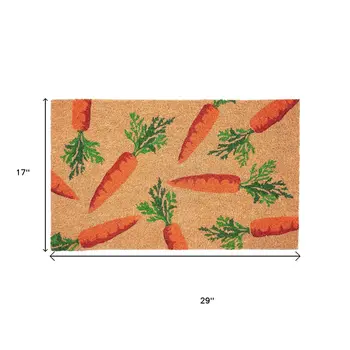 17" X 29" Natural And Orange Easter Carrots Coir Outdoor  Door Mat
