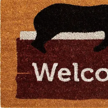 17" X 29" Natural Black And Brown Bear Welcome Outdoor Coir Door Mat