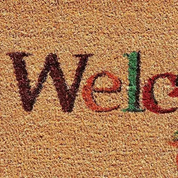 17" X 29" Natural And Orange Fall Leaves Welcome Coir Outdoor Door Mat