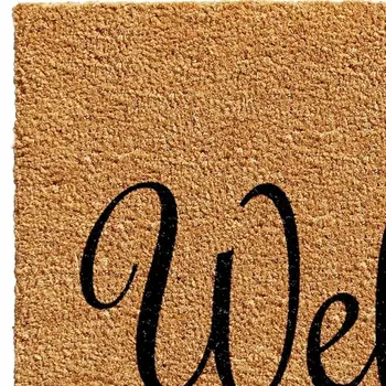 24" X 36" Black And Natural Coir Pineapple Welcome Outdoor Door Mat