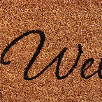 24" X 36" Natural And Black Owl Welcome Outdoor Coir Door Mat