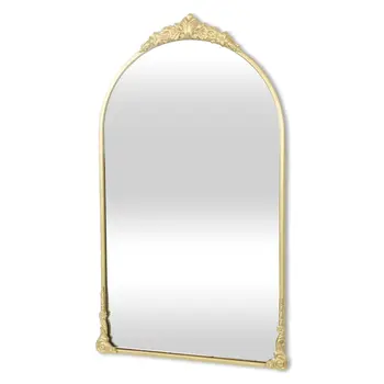 34" Gold Metal Arch Accent Mirror