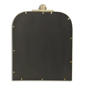 31" Gold Metal Art Deco Arch Accent Mirror