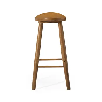 30" Natural Solid Wood Backless Bar Height Bar Chair