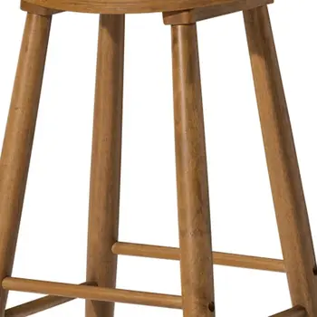 30" Natural Solid Wood Backless Bar Height Bar Chair