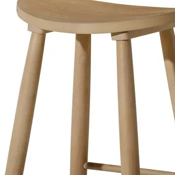 25" Natural Solid Wood Backless Counter Height Bar Chair
