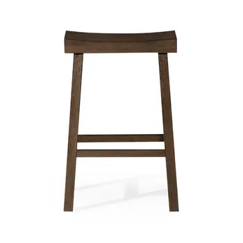 27" Brown Solid Wood Backless Counter Height Bar Chair