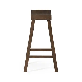 27" Brown Solid Wood Backless Counter Height Bar Chair