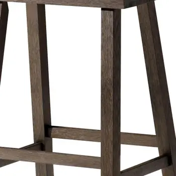 27" Brown Solid Wood Backless Counter Height Bar Chair