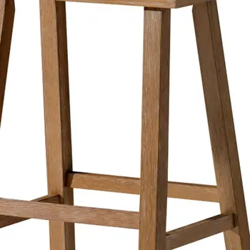 31" Natural Solid Wood Backless Bar Height Bar Chair