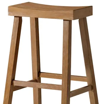31" Natural Solid Wood Backless Bar Height Bar Chair