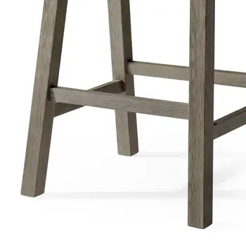 27" Cool Gray Solid Wood Backless Counter Height Bar Chair