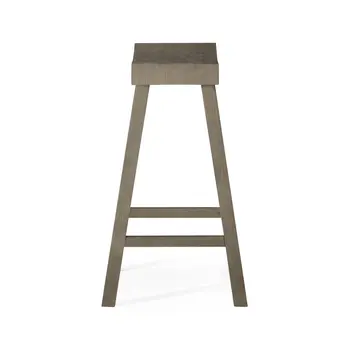 27" Cool Gray Solid Wood Backless Counter Height Bar Chair