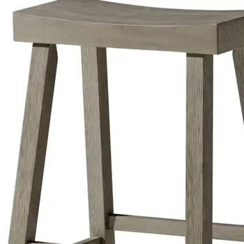 27" Cool Gray Solid Wood Backless Counter Height Bar Chair