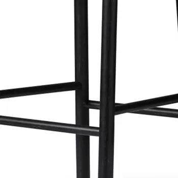 31" White and Black Fabric and Solid Wood Bar Height Bar Chair