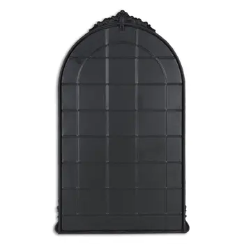 34" Black Metal Arch Accent Mirror