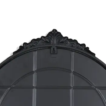 34" Black Metal Arch Accent Mirror