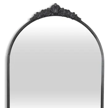 34" Black Metal Arch Accent Mirror