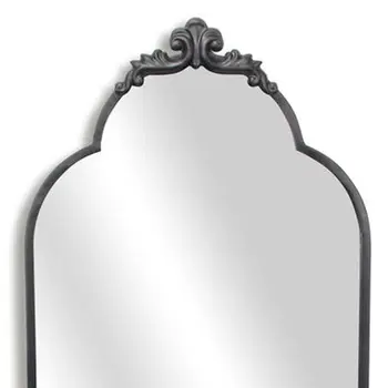 65" Black Metal Arch Full Length Hanging Mirror
