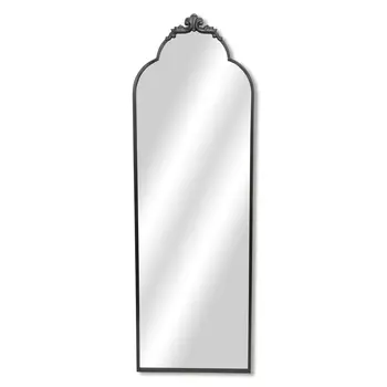 65" Black Metal Arch Full Length Hanging Mirror
