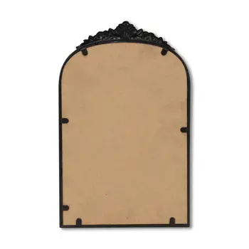 16" Black Metal Arch Accent Mirror