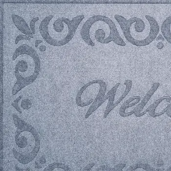 18" X 30" Gray Scrollwork Border Welcome Outdoor Polypropylene Door Mat