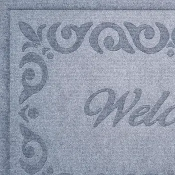 18" X 30" Gray Scrollwork Border Welcome Outdoor Polypropylene Door Mat