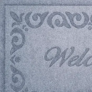 18" X 30" Gray Scrollwork Border Welcome Outdoor Polypropylene Door Mat