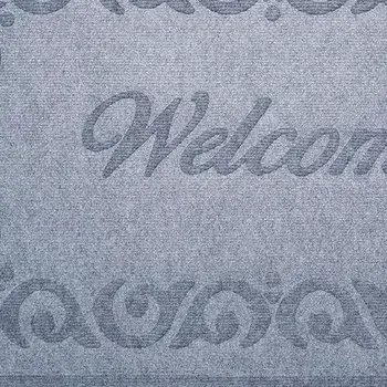 18" X 30" Gray Scrollwork Border Welcome Outdoor Polypropylene Door Mat