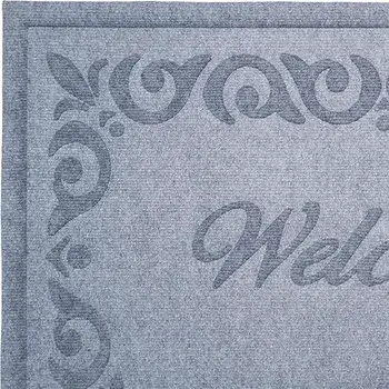 18" X 30" Gray Scrollwork Border Welcome Outdoor Polypropylene Door Mat