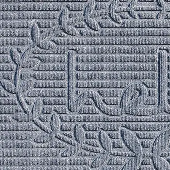 24" X 36" Gray Striped Hello Outdoor Polypropylene Door Mat