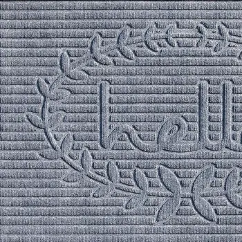 24" X 36" Gray Striped Hello Outdoor Polypropylene Door Mat