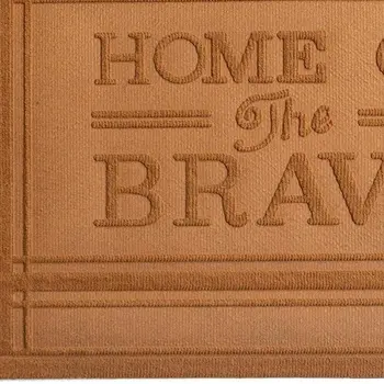 24" X 36" Brown Striped Border Home Of The Brave Outdoor Polypropylene Door Mat