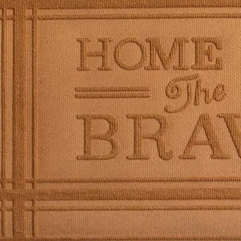 24" X 36" Brown Striped Border Home Of The Brave Outdoor Polypropylene Door Mat