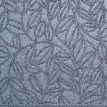 24" X 36" Gray Botanical Leaves Outdoor Polypropylene Door Mat