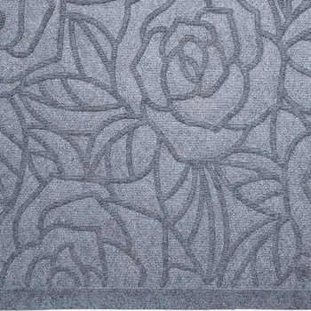 24" X 36" Gray Floral Outdoor Polypropylene Door Mat