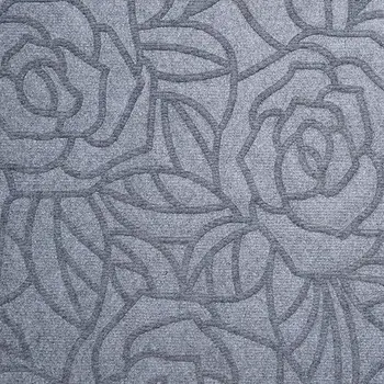 24" X 36" Gray Floral Outdoor Polypropylene Door Mat