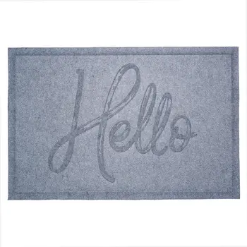 24" X 36" Gray Hello Outdoor Polypropylene Door Mat