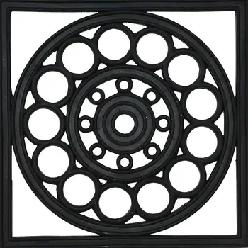 16" X 16" Black Square Outdoor Rubber Door Mat