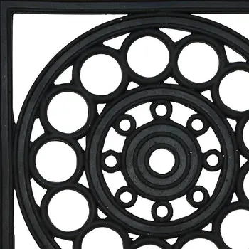 16" X 16" Black Square Outdoor Rubber Door Mat