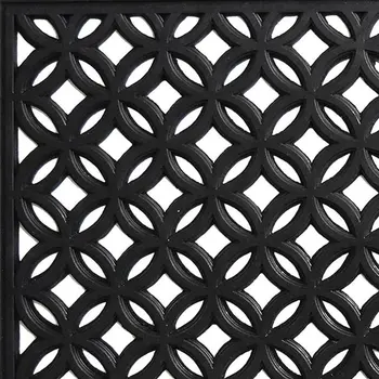 18" X 30" Black Geometric Outdoor Rubber And Rubber Door Mat