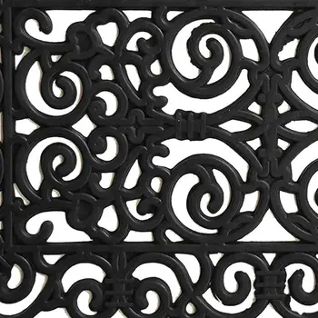 18" X 30" Black Scrollwork Outdoor Rubber Door Mat