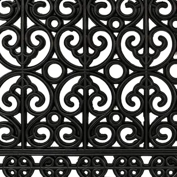 18" X 30" Black Scrollwork Outdoor Rubber Door Mat