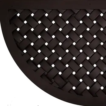 20" X 36" Black Lattice Semi Circle Outdoor Rubber Door Mat