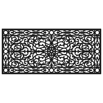 22" X 48" Black Scrollwork Outdoor Rubber Door Mat