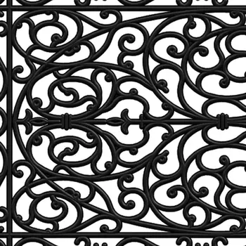 22" X 48" Black Scrollwork Outdoor Rubber Door Mat
