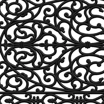 22" X 48" Black Scrollwork Outdoor Rubber Door Mat