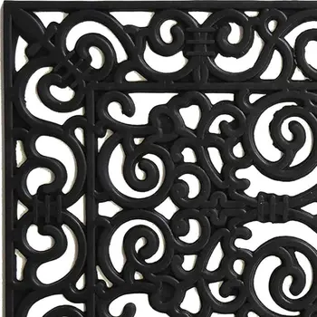 24" X 36" Black Scrollwork Outdoor Rubber Door Mat