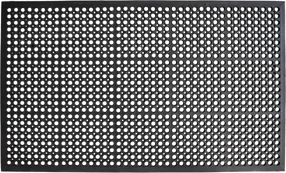 36" X 36" Black Geo Circles Outdoor Rubber Door Mat